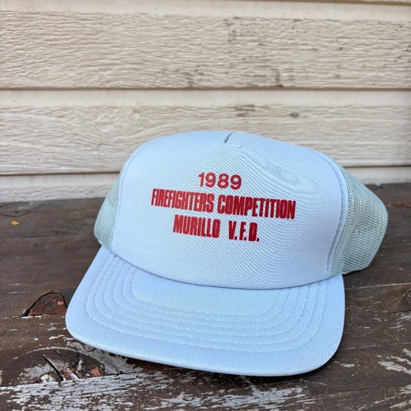 Vintage 1989 Firefighters competition Murillo VFD trucker hat snapback mesh grey - Picture 1 of 5